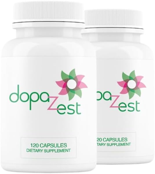 DopaZest- Ondersteuning voor geestelijke helderheid, Cavid Brain en Brain Fog*. (120 Capsules) 2 Pack