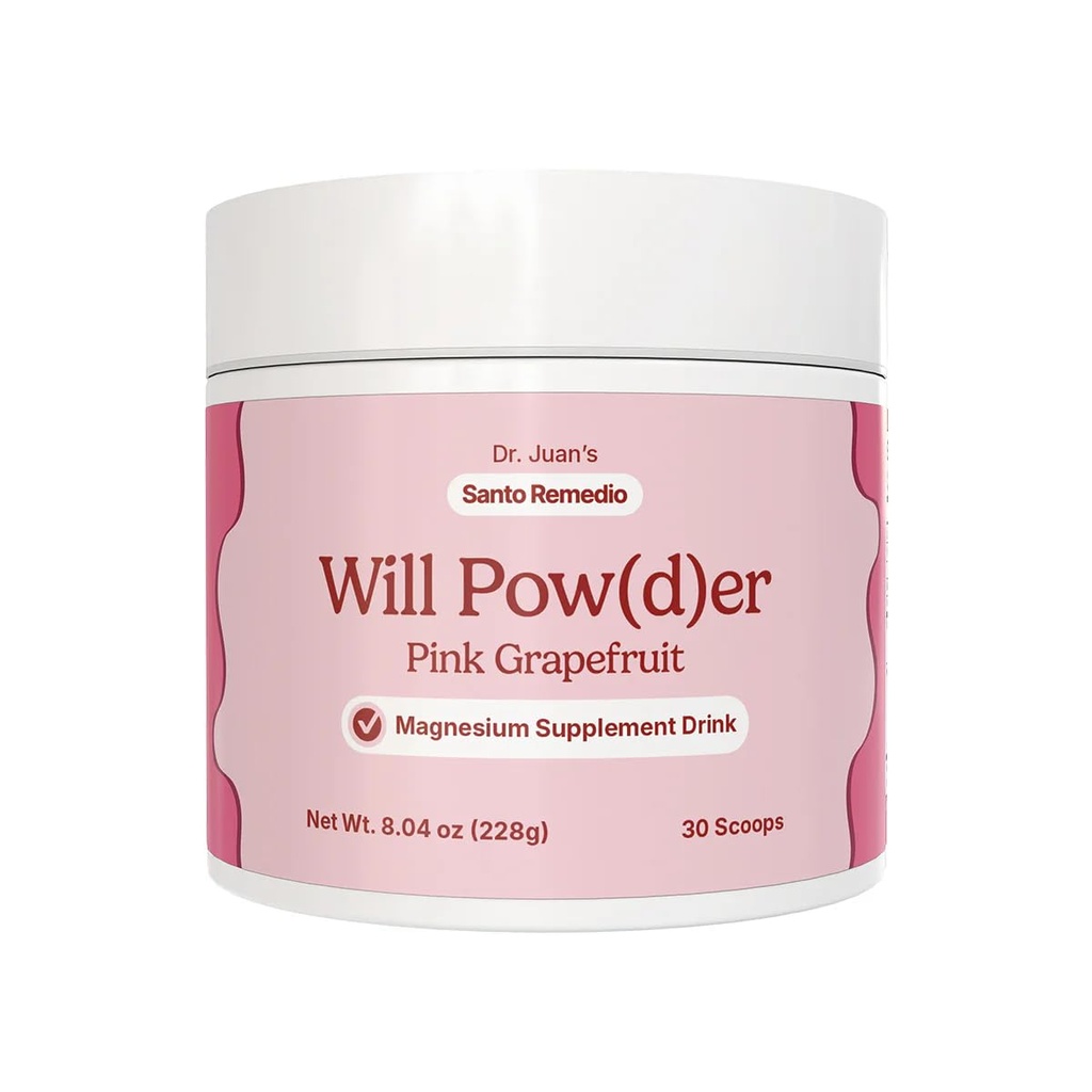 Will Powder Dietary Supplement Powdered Botanical Drink Magnesium Kalium en Herbal Blend Pink Grapefruit Smaak Stress Ondersteuning Spierontspanning Geen Toegevoegde Suikers Vegetarische 30 porties