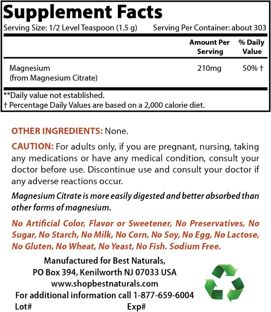 Magnesiumcitraatpoeder & vitamine K2 (MK7) met D3