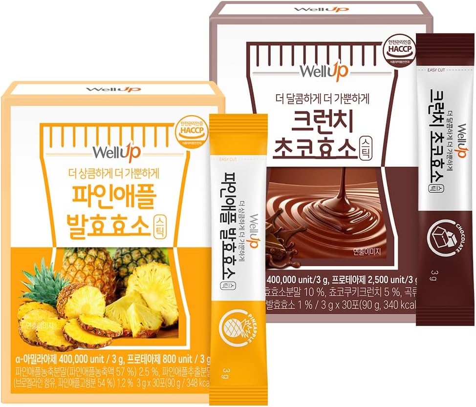 RAWEL Well Up Fermentation Dispensive Enzymes (3g x 30ea) / Digest Sneller met Ananas/Crunch Choco