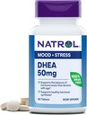 Natrol Mood & Stress DHEA 50 mg met calcium, Dieetsupplement voor de Balance van bepaalde Hormone Level en Mood Support, 60 tabletten, 60 dagen levering