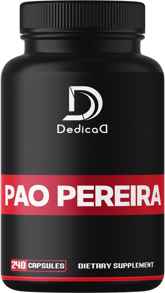 1000Mg Pao Pereira Bark Exacte Capsules - 240 Tellingen voor 4-maands aanbod - Sterke Extract Formule voor Immune Health, Lichaamsbalans, sterkte en algehele welzijn