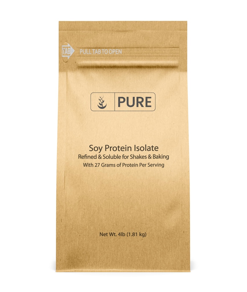 PURE ORIGINEEL INGREDIËNTEN Sojaeiwitisolaat (4 lb) Altijd zuiver, geen fillers of additieven