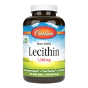 Carlson - Lecithin, Non-GMO, 1200 mg, Zenuwstelsel- en leverfunctie, Unextrudated Soy Lecithin, 100 Softgels