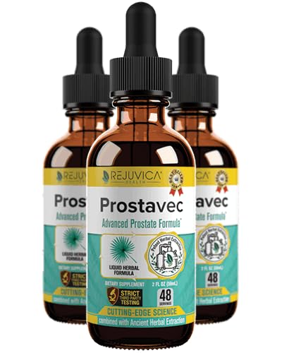 Prostavec Advanced Prostate Support Supplement - Liquid Formula for Faster Absorption with Pygeum, Saw Palmetto, Stinging Nettle + Turmeric & Damiana - Vegan, Non-GMO - 6 fl oz