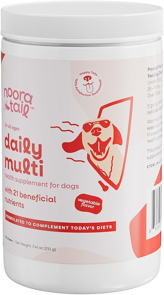 21-in-1 Hondenvitaminen en -supplementen met Glucosamine & Chondroitin, Natuurlijke Dagelijkse Multivitamine Kauwbaar voor honden, Puppy Vitaminen Health-Skin-Immity-Gut Digestie-Joint-Heart, 60 st.