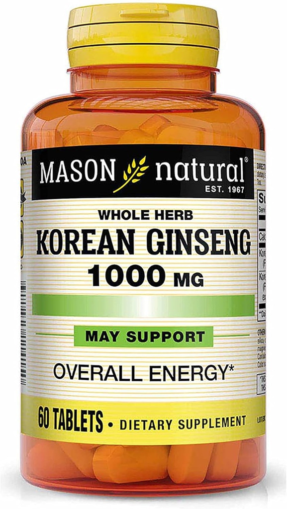 Mason Vitaminen Mason Koreaanse Ginseng 1000mg Tabletten