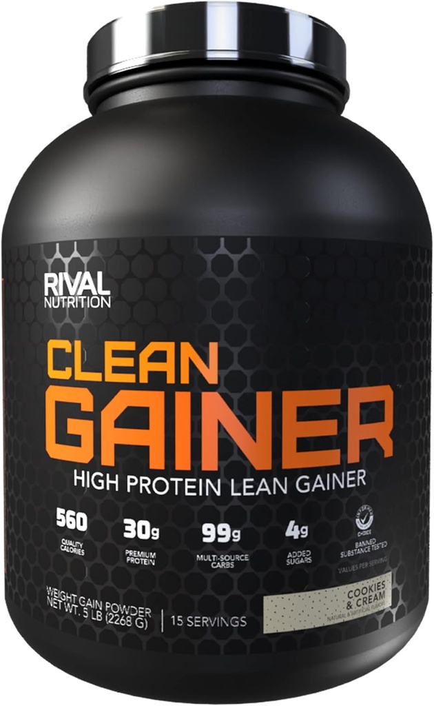 Rival Nutrition Clean Gainer - Cookies &amp; Crème, 5lbs