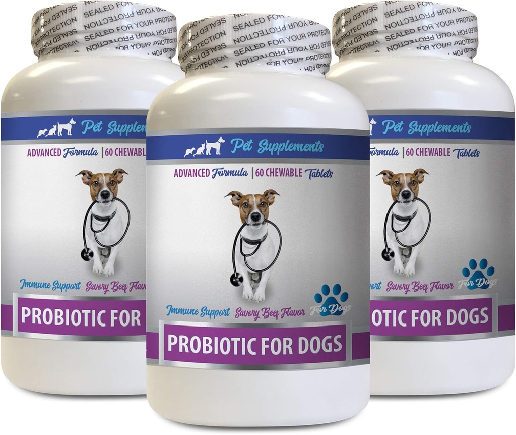Honden Bad adem Eliminator - PROBIOTICS voor honden - Gut Health - Stops Bad adem en gas - Digestieve Boost - Hondenprobiotica en prebiotica - 3 flessen (180 Capsules)