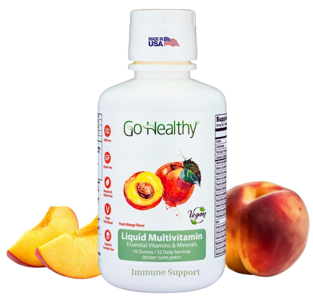 Ga gezonde vloeibare vitamines voor vrouwen, mannen, tieners, Vegan Vitamin & Mineraal, Hoge Absorptie, Premium Liquid Multi Vitamine, Immuun Ondersteuning - 32 Servers