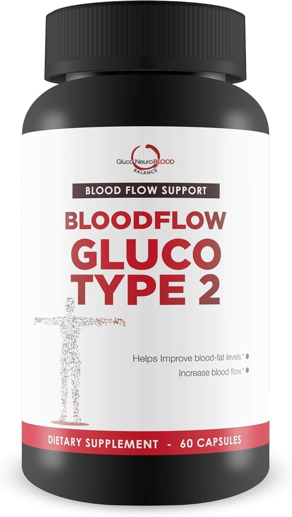 Bloodflow Gluco Type 2 - Blood Boost Blood Flow Support - Support Blood Health - Poor Circulatie Supplementen - Bloedcirculatie Supplementen - Blood Vessel Health