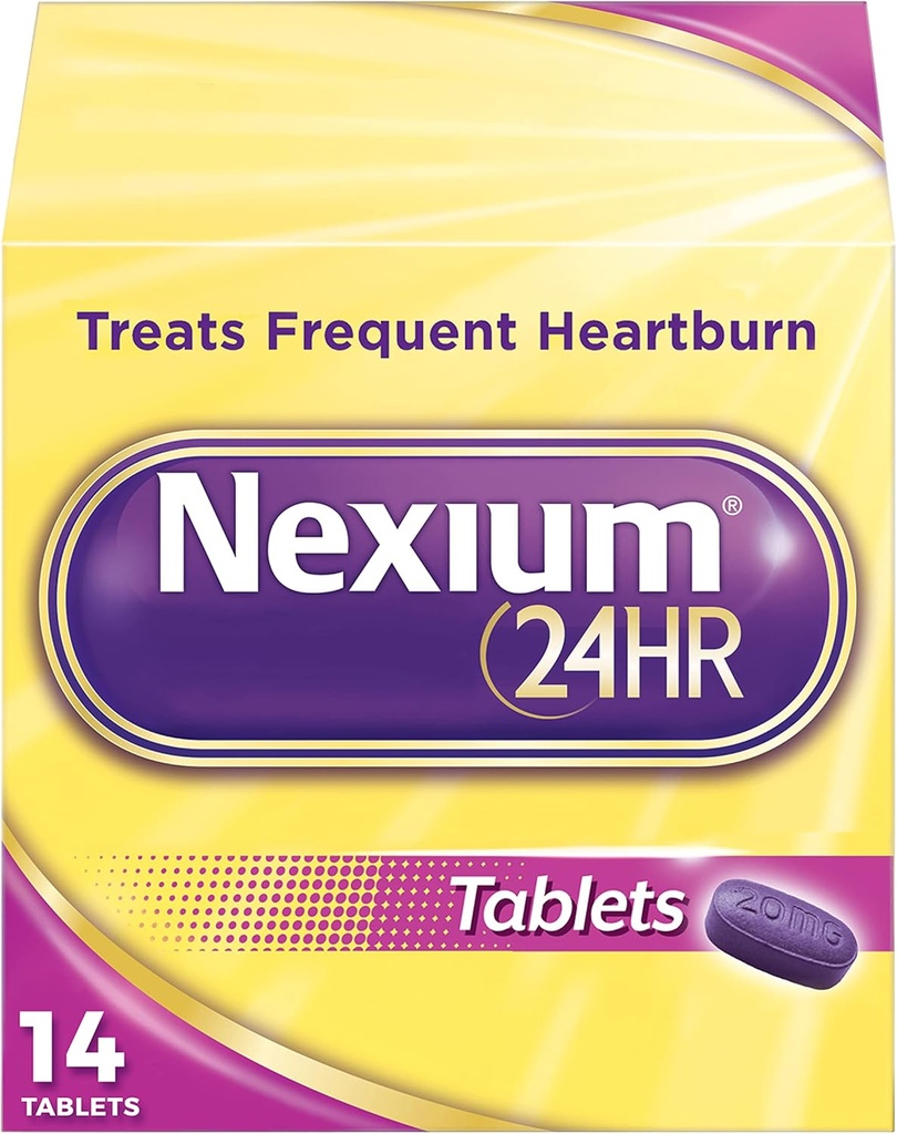 Nexium 24HR Vertraagde afgifte Heartburn Relief Tablets, Esomeprazol Magnesium Acid Reducer, 20 mg, 14 Tellen