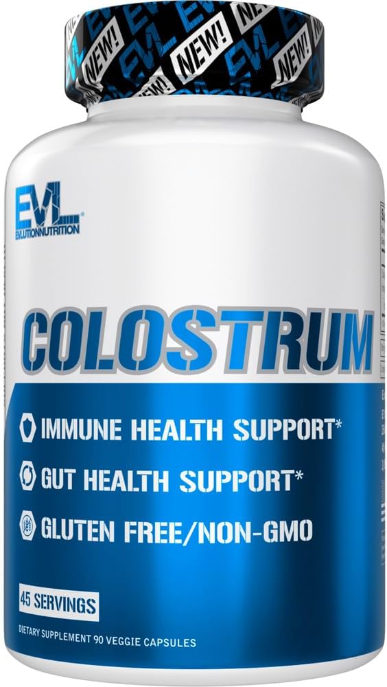Evlutie Nutrition Colostrum - Immune Health Support - Gut Health Support - 1.000mg Colostrum per portie - Glutenvrij & niet-GMO - Dieetsupplement - 45 porties - 90 Veggie Capsules