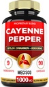 Cayenne Pepper Supplementen met Kurkuma Curcumin Root, Berberine HCl, Ceylon Cinnamon Bark & More - 90 Capsules - Ondersteuning van spijsvertering Gezondheid, immuunsysteem en lichaamsbalans