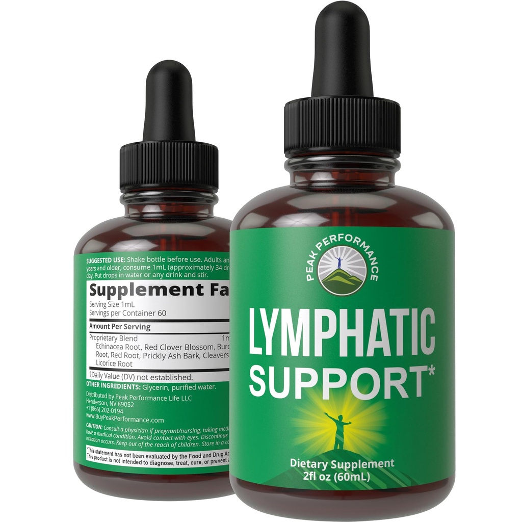 Lymfatische drainage druppels. Suikervrij 7-in-1 Lymf detox en reiniging ondersteuning. Veganistisch supplement met Echinacea, Red Clover Blossom, Burdock Root, Clears Herb, Licorice Root, En nog veel meer!