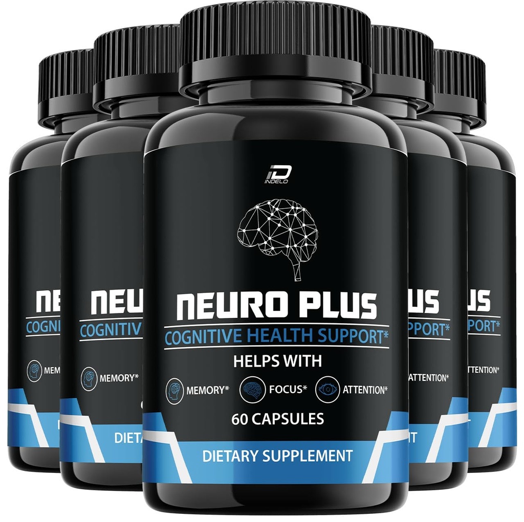 Neuro Plus Brain Supplement, NeuroPlus for Memory Formula, Nero Plus PQQ to Reduce The Negative Effects of Brain Fog, Neuro+ Cognitive Function, Nuero Plus Reviews (5 Pack - 300 Capsules)
