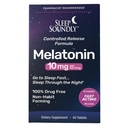 Sleep Soundly Melatonine 10mg, Fast Acting, Extended Release Slaapformule, 60 porties, Blauw