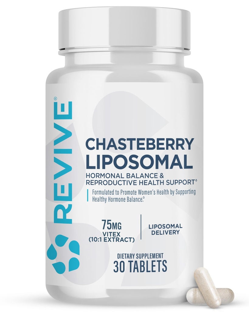 Revive MD Chasteberry Supplement voor vrouwen - Chaste-Berry Liposomal (Vitex Agnus-Castus) - Ondersteunt de gezondheid van vrouwen, Hormonenbalans en vruchtbaarheid (30 tabletten, 30 porties)