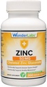 Wonder Laboratories Chelated Zink Gluconate 50 mg - Ondersteunt gezonde huid, immuunsysteem, celgroei, en meer - 200 Vegetarische tabletten