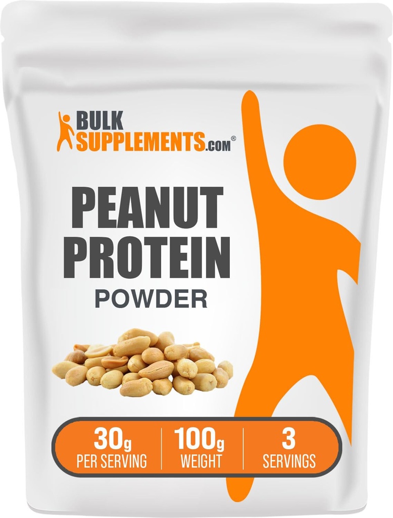 BulkSupplements.com Pindabloem Proteïnepoeder - Deffated Pindabloem, Pinda Proteïnepoeder - Pinda Proteïnemeel, Glutenvrij, 30g per portie, 100g (3.5 oz) (Pack of 1)