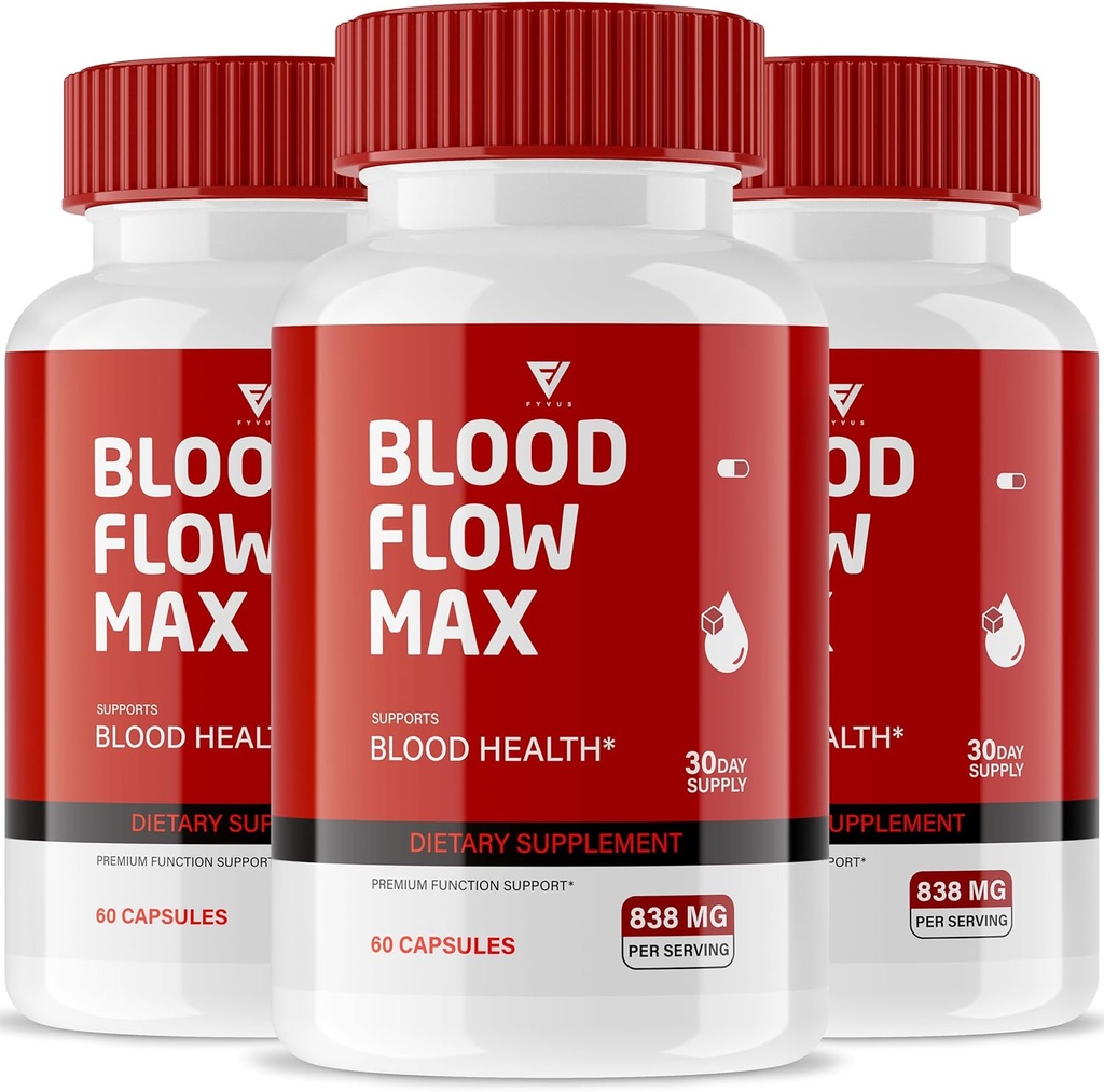 (3 Pack) Blood Flow Max Capsules, BloodFlow Max Advanced Strength Healthy Flow Levels Support Supplement, Blood Flow Maximum Overall Alle Natuurlijke Wellness Pillen Reviews (180 Capsules)