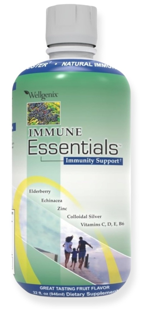 Wellgenix Immune Essentials - Multivitamine Liquid for Men, Women & Kids - Vegan Supplement with Vitamins C, D Elderberry Zink, Echinacea for Peuter, Kid & Adult 32oz