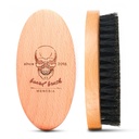 Boar Bristle haar baard borstel voor mannen, Pocket reizen mannen houten kleine zachte baard borstel (Skull)