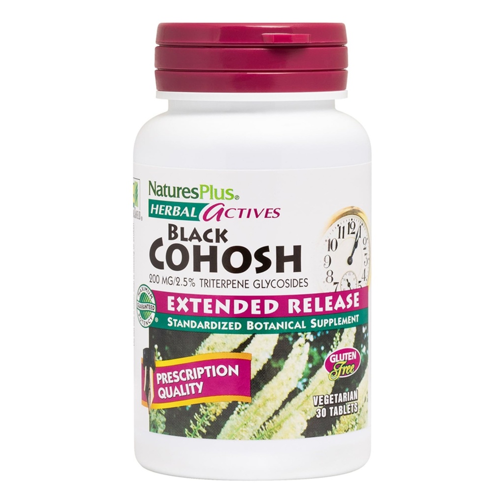 NaturesPlus Herbal Actives Black Cohosh - 30 tabletten - Voedingsondersteuning voor welzijn tijdens de menopauze - vegetarisch, glutenvrij - 30 porties