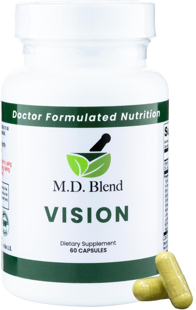Vision - Expert Formulated - Natural Robust Blend for Eye Wellness - with Lutein, Zeaxanthine, Astaxanthine, Zink, Thiamine, Vitaminen A & C - 30 Capsules (1 Pack)