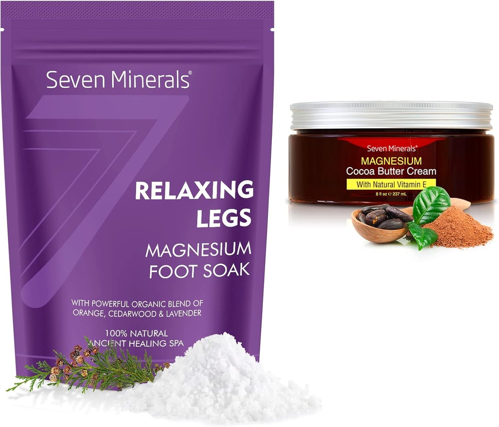 Zeven mineralen ontspannende been Magnesium Flakes & Natural Cream