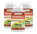 Best Naturals Vitamin A 25000 IE (7500 mcg), Non-GMO Formule ondersteunt gezond zicht en immuunsysteem en gezonde groei en voortplanting, 180 Softgels (180 Tel (pakket van 3))