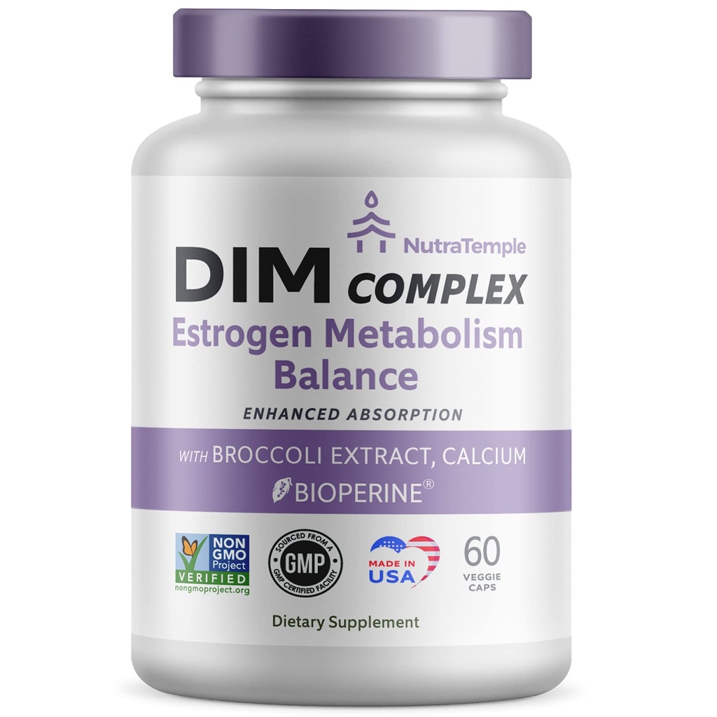 Dimsupplement [Verbeterde absorptie met bioperine, brocolli, calcium] Diindolylmethaan Hormonale balans voor vrouwen & mannen, oestrogeen Metabolisme, Menopauze ondersteuning & stress relief pillen