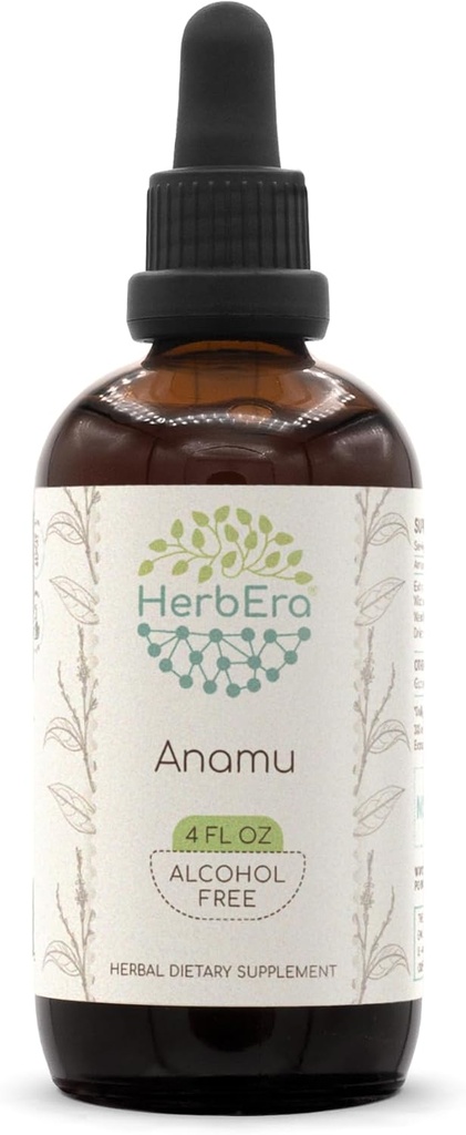 HerbEra Anamu B120 Alcoholvrije kruidenextract Tinctuur, Wildcrafted Jamaicaanse Guinea Hen wiet (Petiveria Alliacea) Gedroogde Kruiden (4 fl oz)