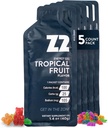 Z2 Tropical Fruit Energy Gel Performance - 25g Carb, 105mg Sodium, Electrolytes, Pre & During Workout, Boosts Endurance for Running, Cycling, Biking, and Sports - 5-Count Pack