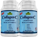 CollageenC Hydrolysaat door Alfa Vitaminen - Bevat biotine en vitamine C - 100 capsules Elke - 2 verpakkingen