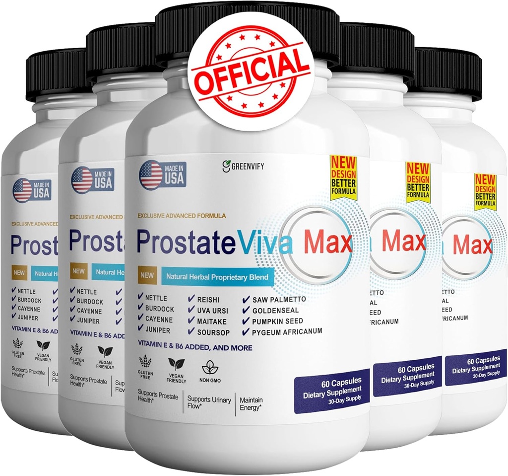 ProstateViva Max Prostaat Supplementen voor Mannen Capsules, Gezondheidssupplementen - Maximale sterkte, Alle natuurlijke ondersteuning Normale en gezonde functie, Prosta Vive Reviews (600 Capsules)