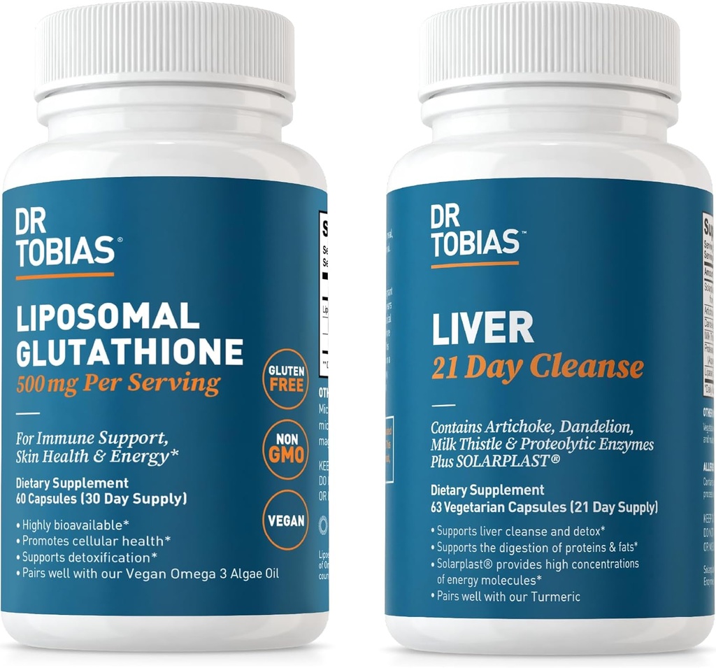 Dr. Tobias Lever 21 dagen Reiniging en liposomale Glutathion - Ondersteunt lever detox, Immuunfunctie, en energieniveaus - Veganistisch, Non-GMO