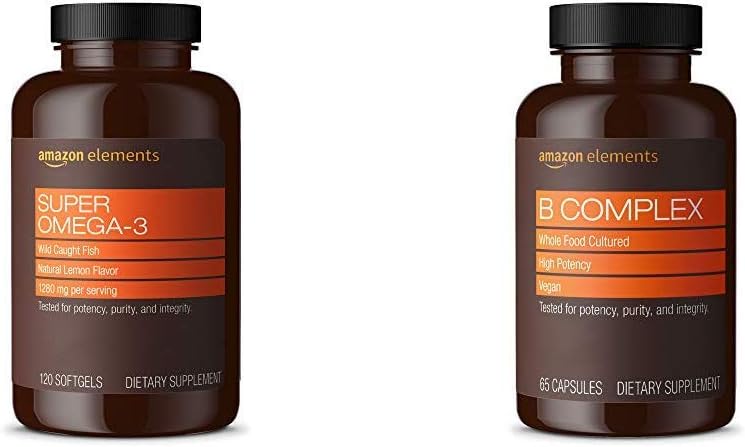 Elementen Super Omega-3 (120 Aantal) en Elementen B Complex (65 Capsules)