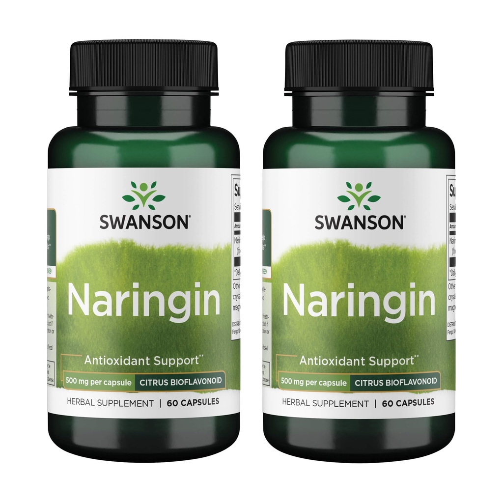 Swanson Naringin Citrus Bioflavonoid Antioxidant, 500 mg, 60 Caps, 2 Pack