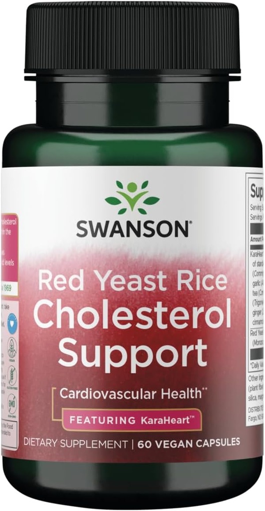 Swanson Red Yeast Rice Cholesterol Support - Karaheart 60 Vegan Caps