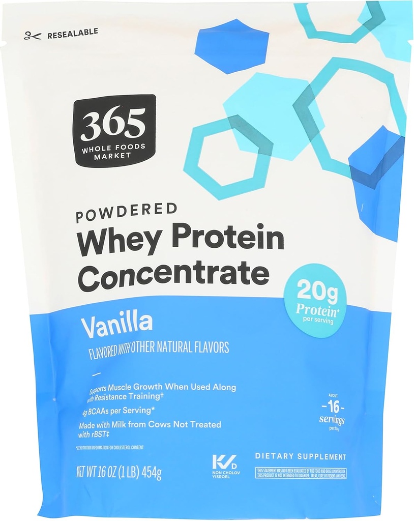 365 door Whole Foods Market, Wei eiwitconcentraat, Vanille, 16 Ounce