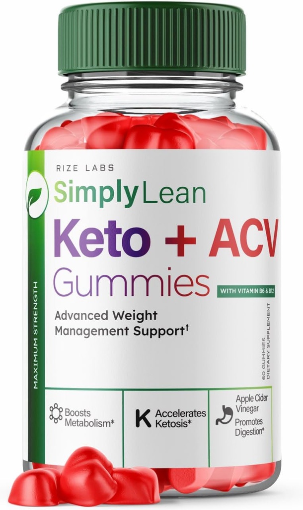 Simply Lean Keto + ACV Gummies for Advanced Weight Loss, Supplement, Maximum Strength Gomitas, Simply Lean Advanced Formula Review (60 Gummies)
