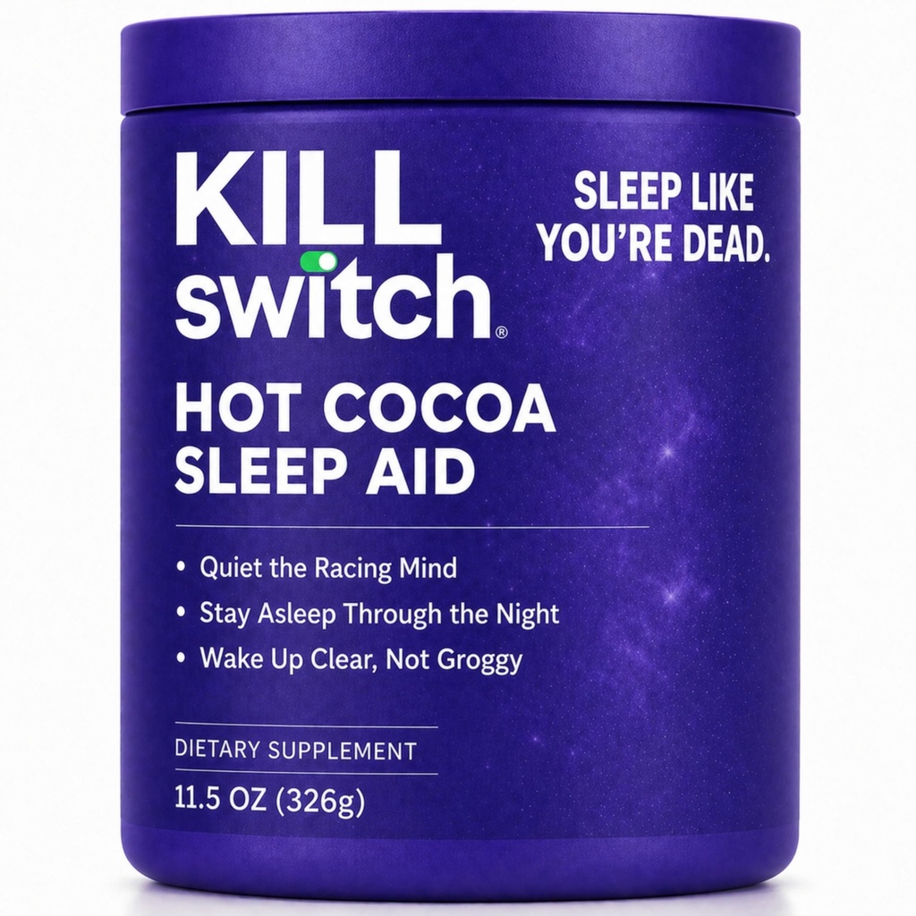 Killswitch Slaaphulp voor volwassenen Fall Slaap Snel & Wake Verfrist, Suikervrije Hot Chocolate Supplement - Magnesium, Tart Cherry, L-Theanine & More for Restful Sleep, 30 Servings, Made in USA