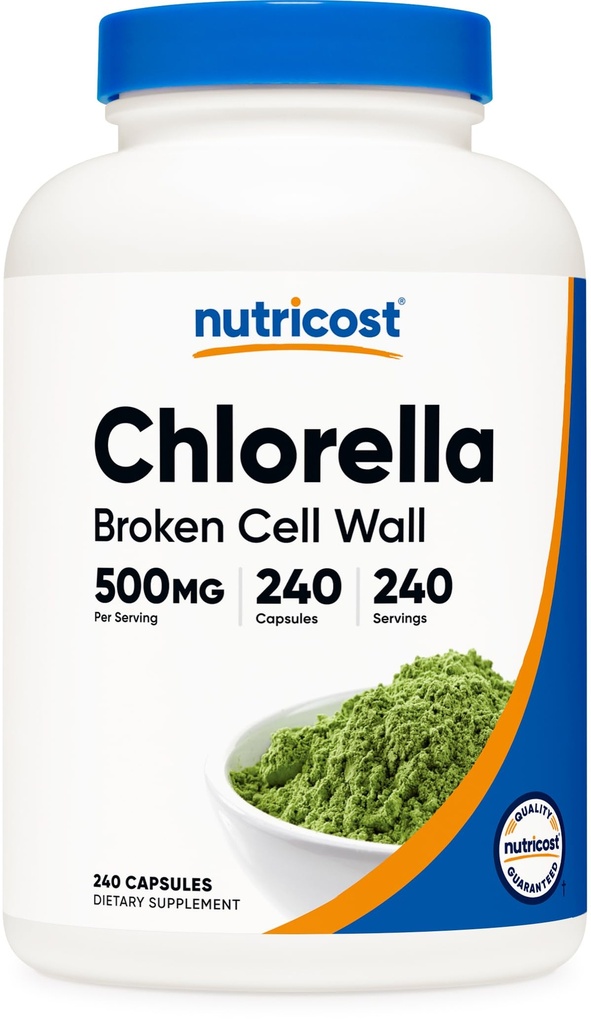 Nutricost Chlorella Capsules 500mg, 240 Vegetarische Capsules - Non-GMO en Glutenvrij