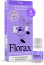 Florax - Liquid Probiotic - On-The-go Gut Support for Women, Men, and Children - Vegan, Glutenvrij, Lactosevrij, Sojavrij en conserveringsvrij - Druivensmaak - 5 flacons