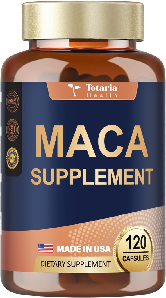 Totaria Maca Root Supplement, 120 Vegan Capsules, 60 dagen levering