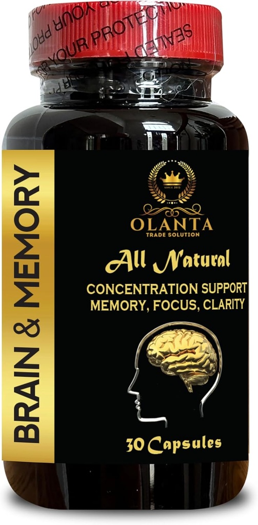 Hersengeheugensupplementen - Geheugenherinnering, Geheugen Booster Supplementen, Gingko Biloba, Ondersteuning Hersenfunctie, Cognitieve Behendigheid - 1 Fles 60 Capsules