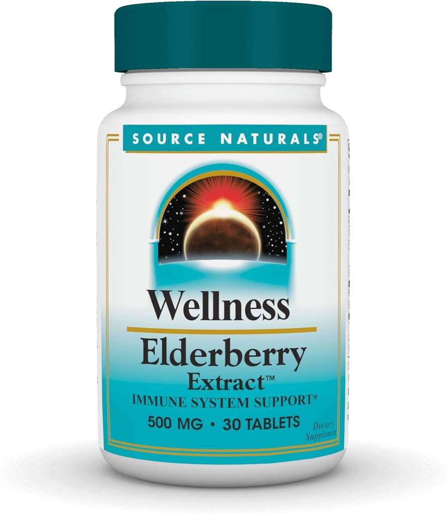 Bron Naturals Wellness Vlierbes Extract, 500 mg voor Immune System Support* - 30 tabletten
