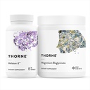 THORNE - Slaapondersteuning Duo - Magnesium Bisglycinate Powder + Melaton-3 voor rustgevende slaap - 60 porties