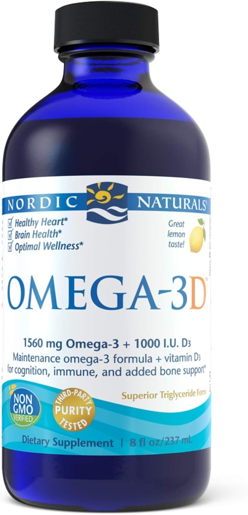 Nordic Naturals Omega-3D Liquid, 8-Ounce, 0,88 Fles
